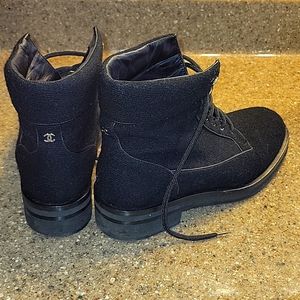 Chanel Black Wool Boots